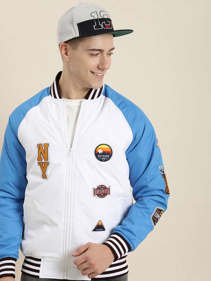 Buy HERE NOW Printed Varsity Jacket Jackets for Men 22874294 Myntra