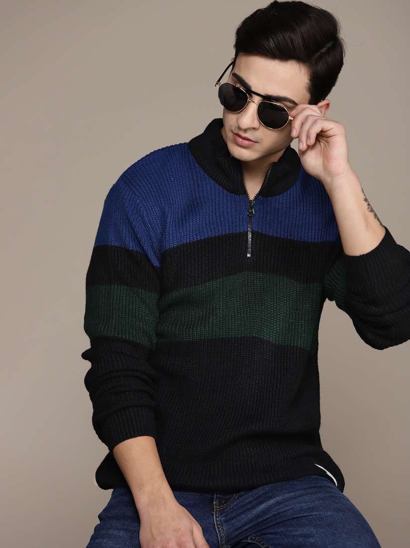 Buy The Roadster Lifestyle Co. Colourblocked Acrylic Pullover Sweaters for Men 22874824 Myntra
