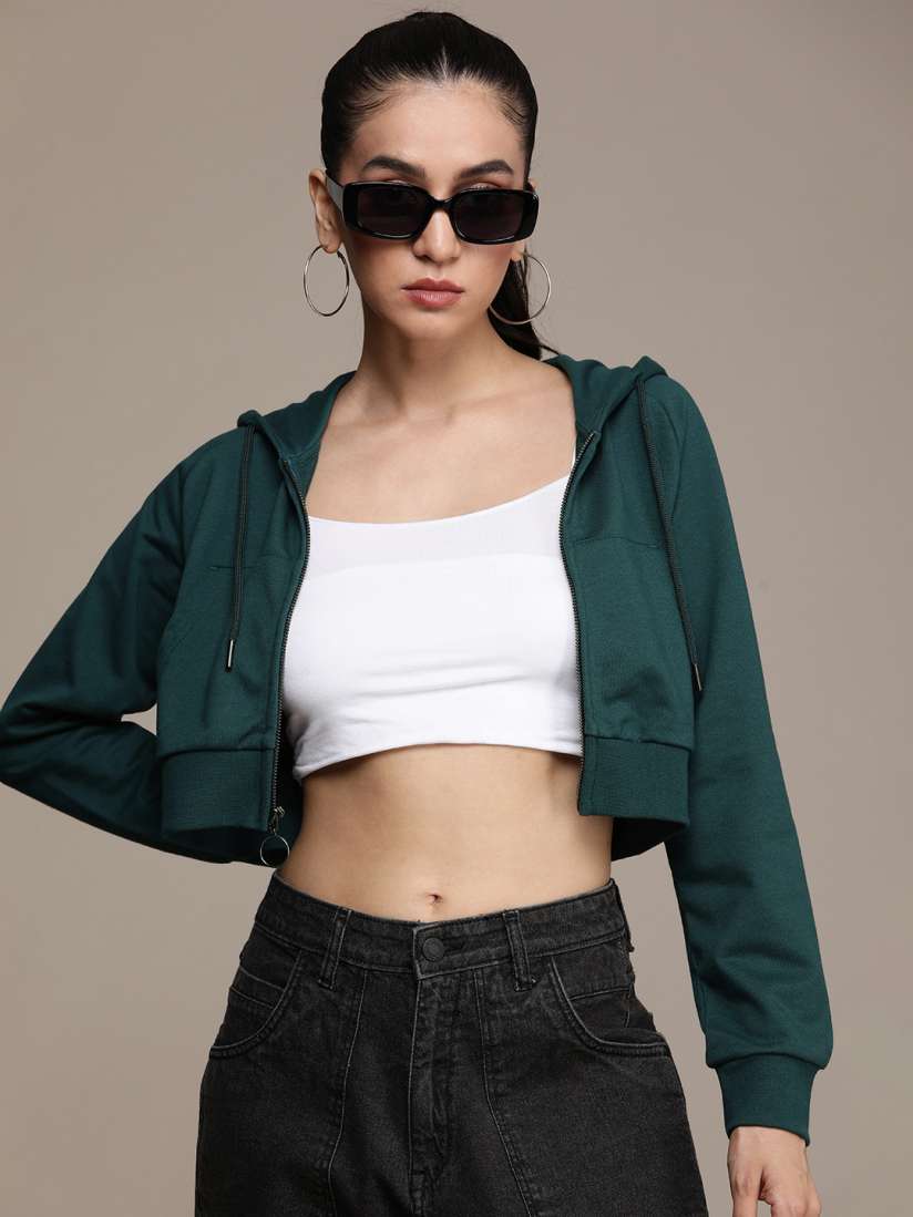 Crop hoodie myntra sales
