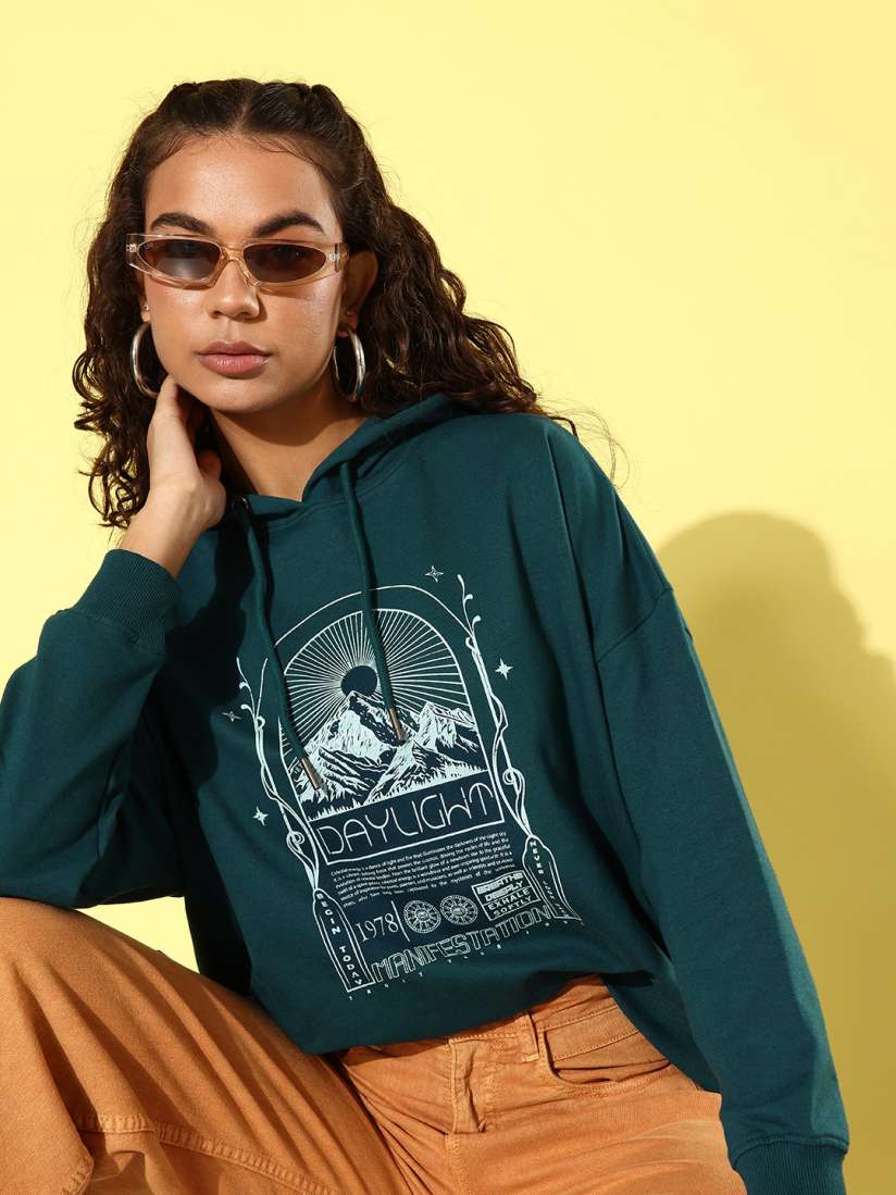 Buy The Roadster Life Co. Graphic Printed Anti Fits Oversized Hooded Sweatshirt Sweatshirts for Women 22875066 Myntra