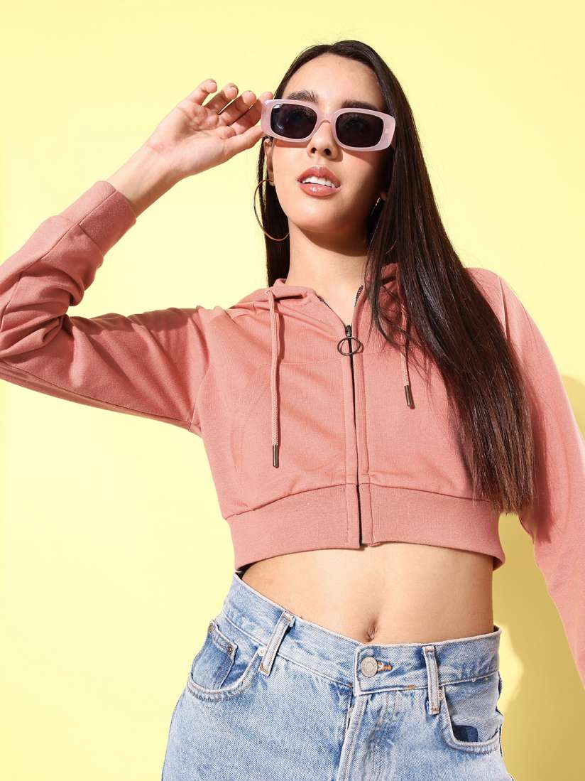 Myntra crop hoodie best sale