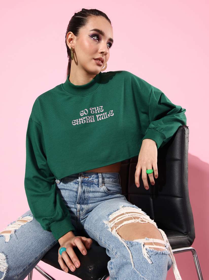 Crop sweat shirts top