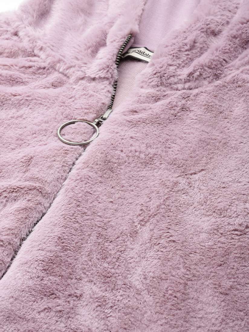 Faux fur trim hooded sweatshirt new arrivals