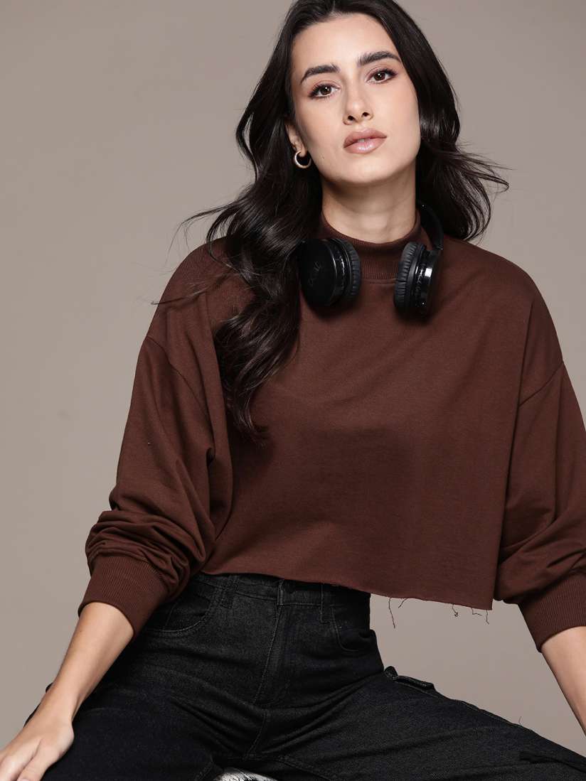 Frayed crop sweater shop