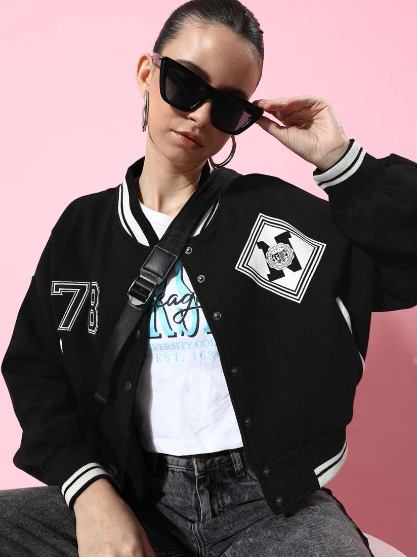 Buy The Roadster Life Co. Typography Varsity Jacket Jackets for Women 22875618 Myntra