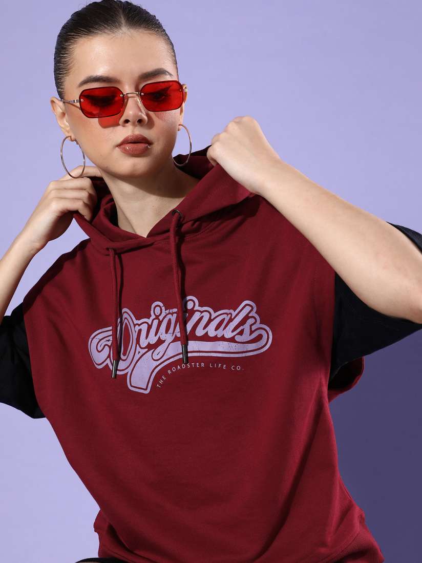 Buy The Roadster Life Co. Graphic Printed Hooded Oversized Sweatshirt Sweatshirts for Women 22875764 Myntra