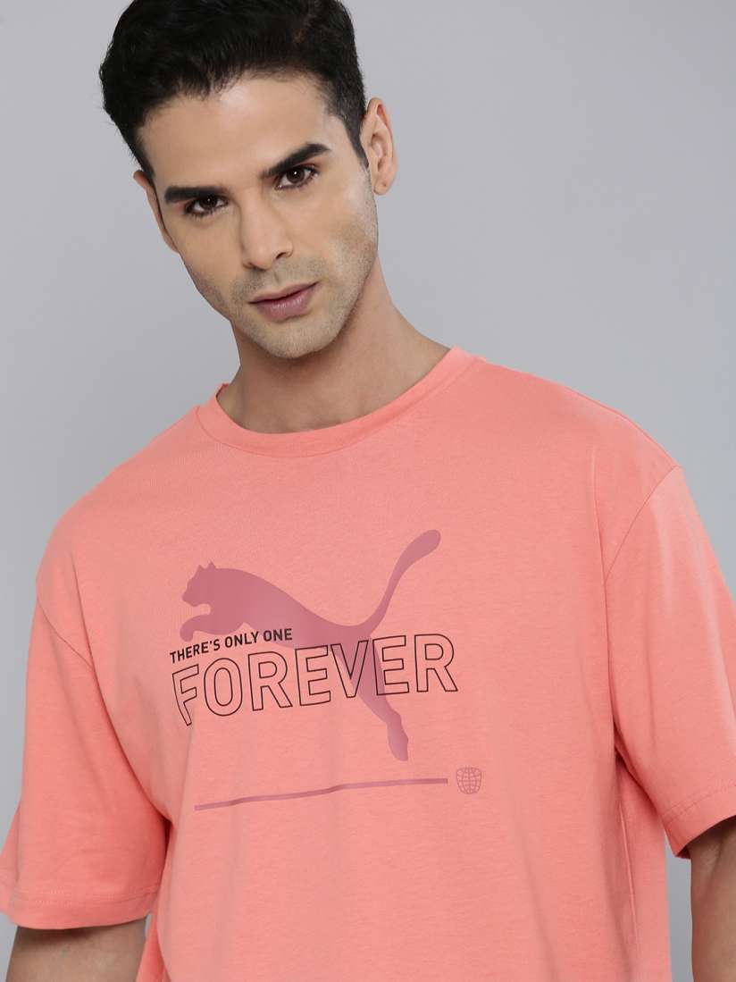 Buy Puma Brand Logo Graphic Print Essential Better Knitted Pure Cotton Relaxed Fit T shirt Tshirts for Men 22876536 Myntra