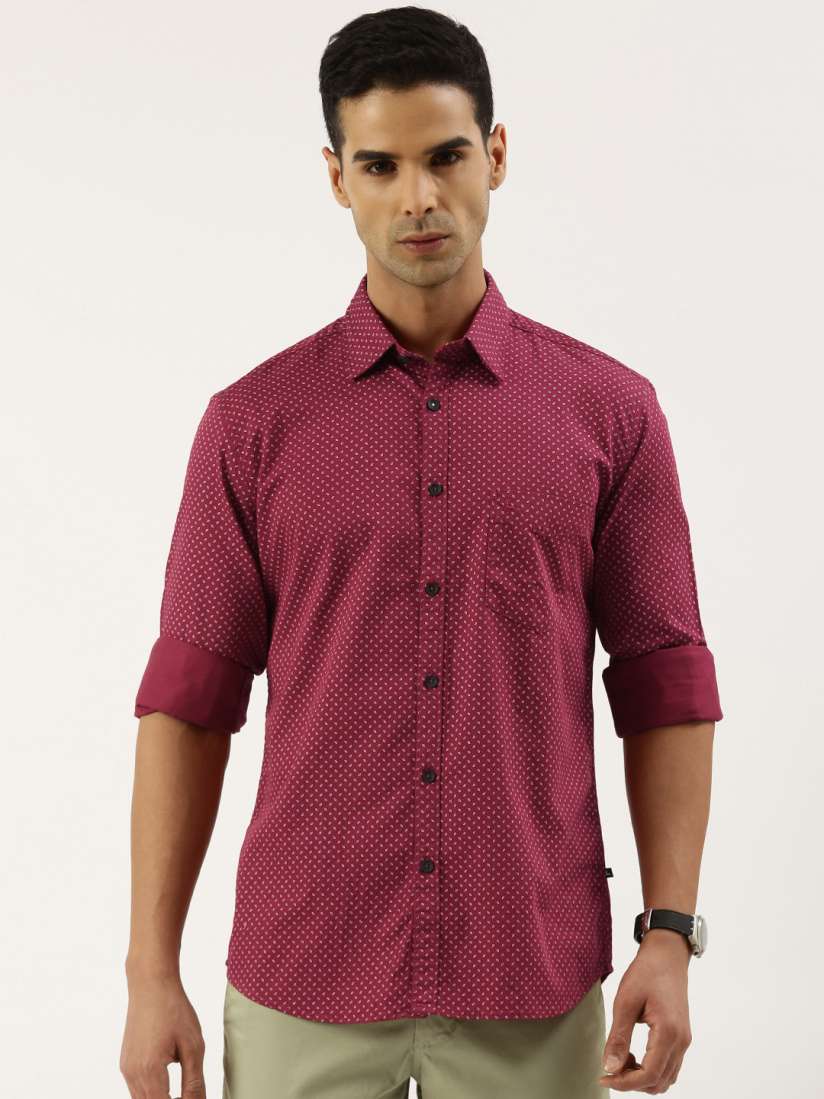 Buy Parx Men Pure Cotton Slim Fit Opaque Printed Casual Shirt Shirts for Men 22877960 Myntra