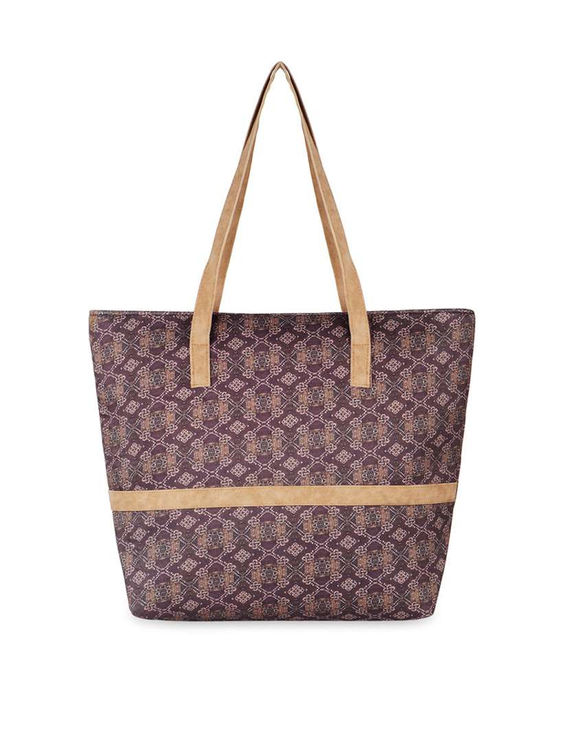 Buy Kanvas Katha Ethnic Motifs Printed Structured Tote Bag Handbags for Women 22880220 Myntra