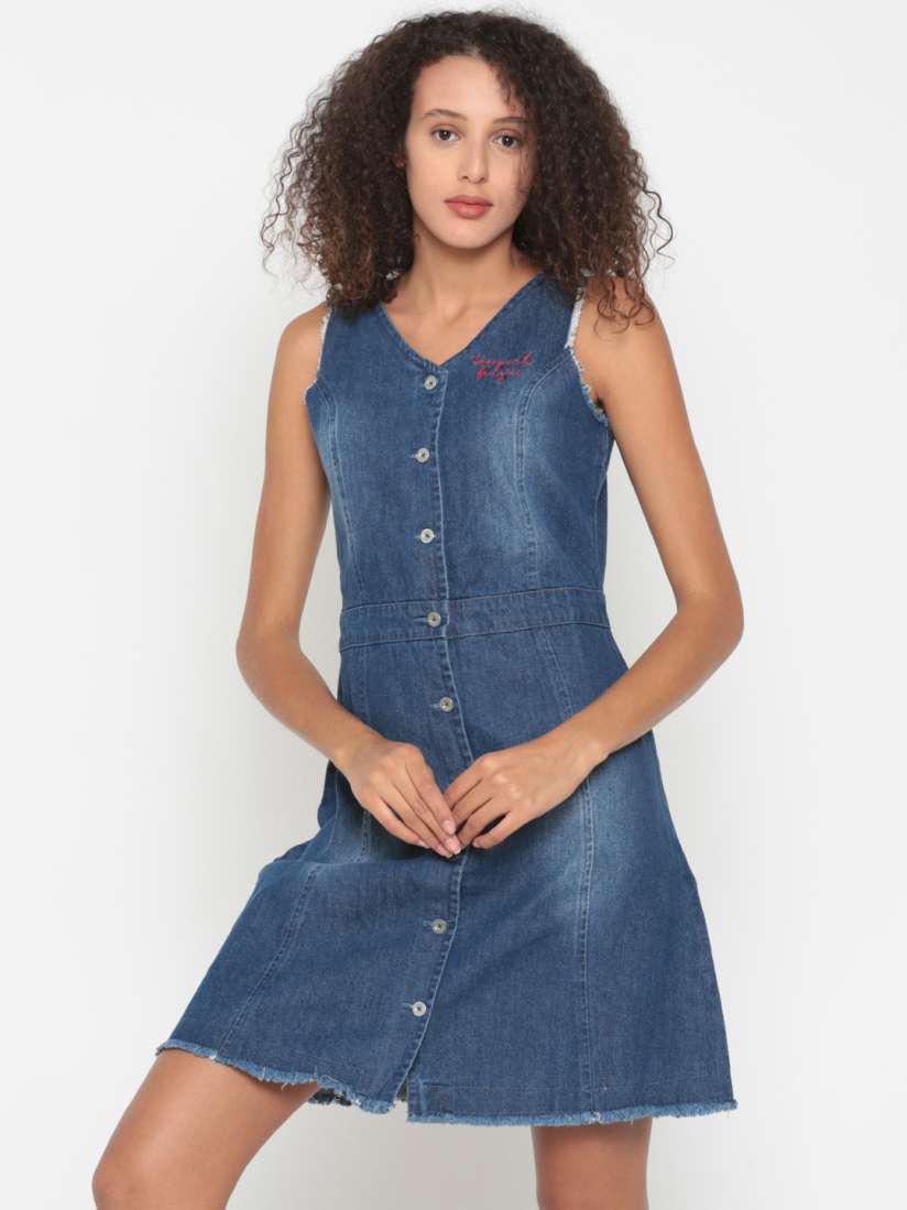 Myntra denim dress new arrivals