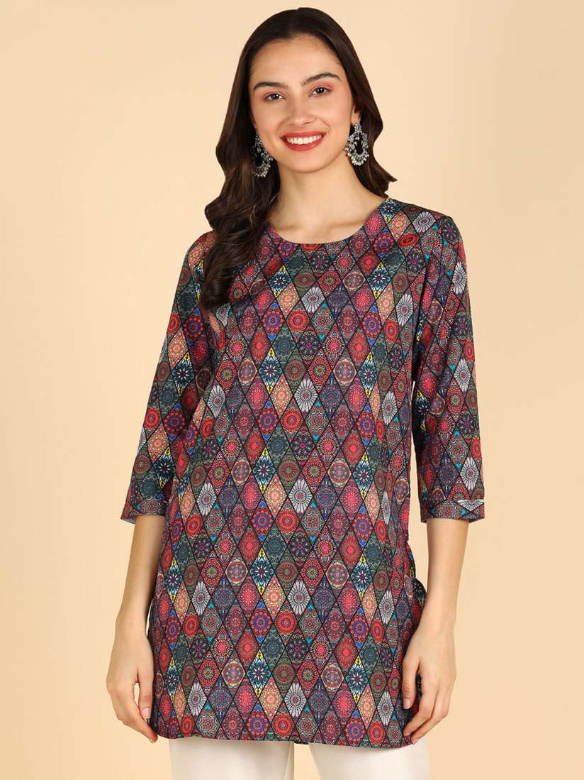Buy ZNX Clothing Floral Printed Straight Kurti Kurtis for Women 22884524 Myntra