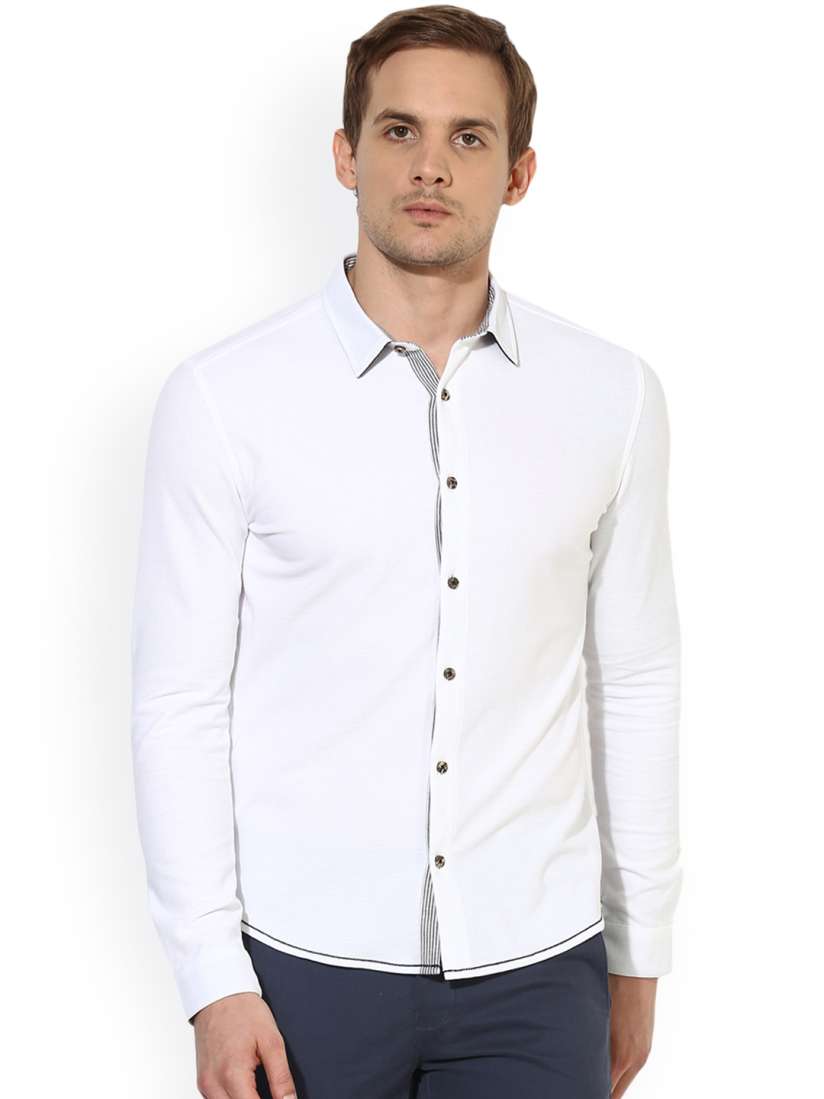 Buy Leo Sansini Men White Comfort Slim Fit Solid Casual Shirt Shirts for Men 2288965 Myntra