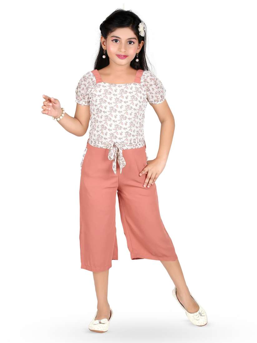 Buy Tiny Girl Floral Printed Square Neck Culotte Jumpsuit Jumpsuit for Girls 22890146 Myntra