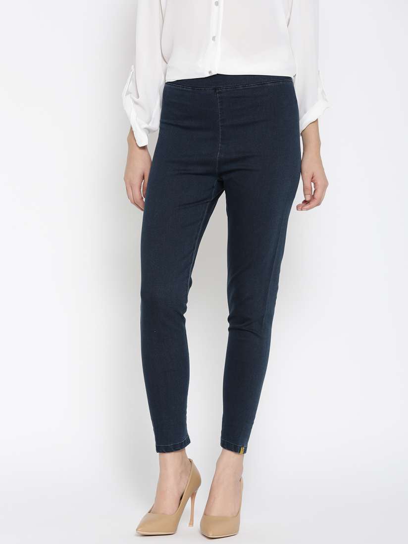 Navy cropped jeggings top