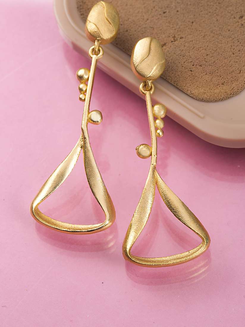Buy Studio Voylla Art Skool Gold Toned Classic Drop Earrings Earrings for Women 2289920 Myntra