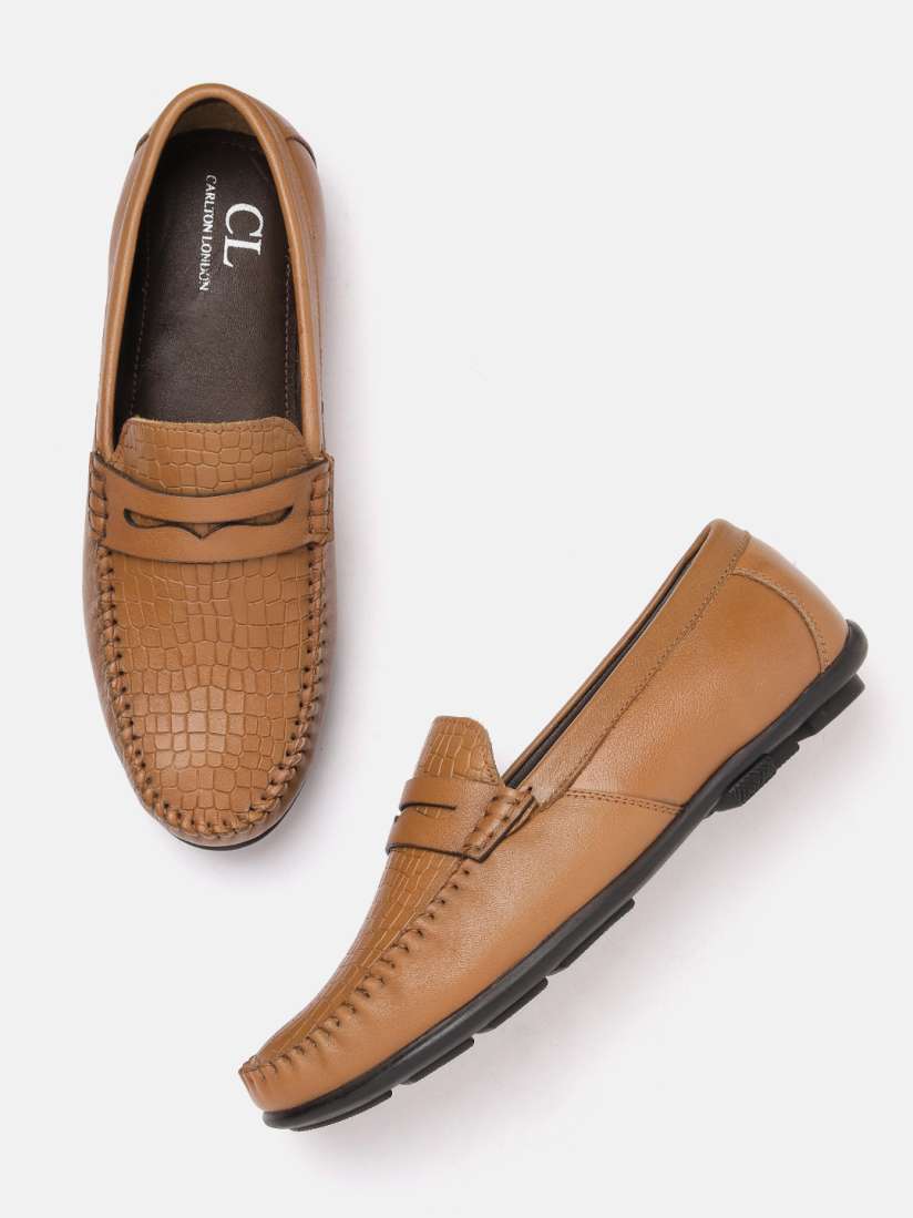 Buy Carlton London Men Croc Textured Leather Penny Loafers Casual Shoes for Men 22903526 Myntra