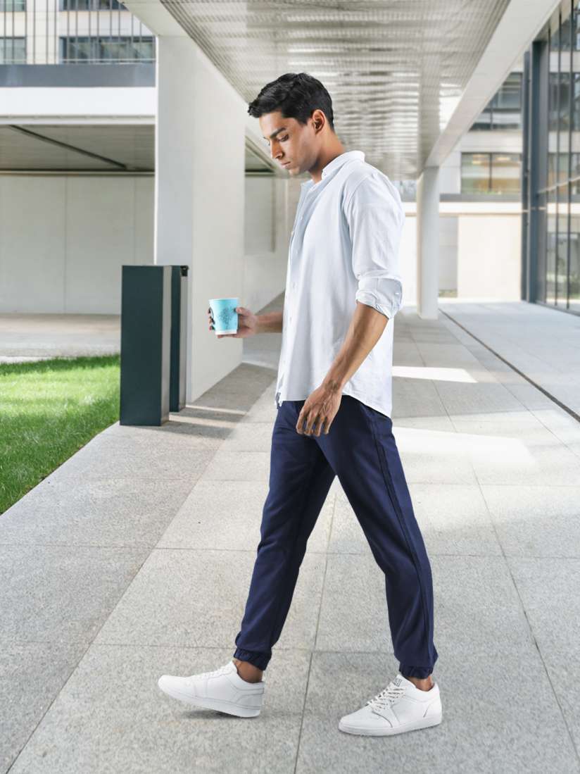 Mens navy slim fit joggers discount