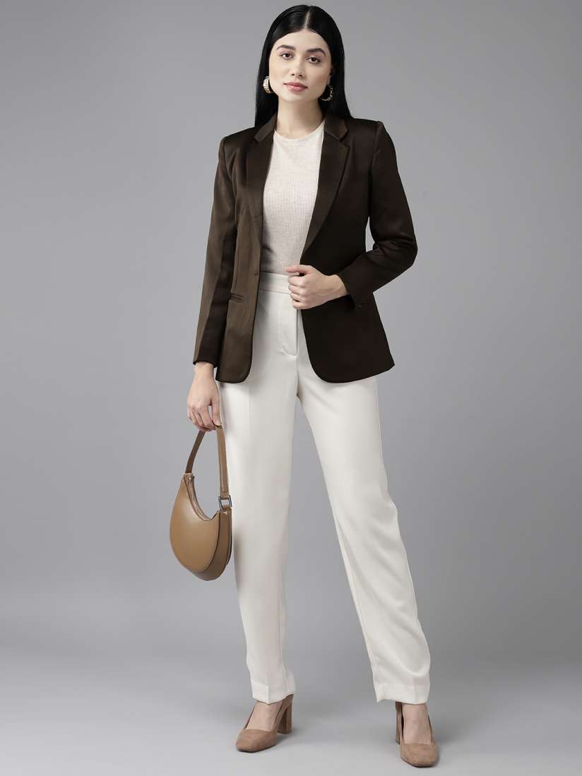 Buy Shaftesbury London Women Solid Slim Fit Blazer Blazers for Women 22918658 Myntra