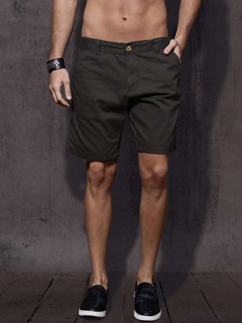 Buy Roadster Men Charcoal Grey Solid Regular Fit Regular Shorts Shorts for Men 2292044 Myntra