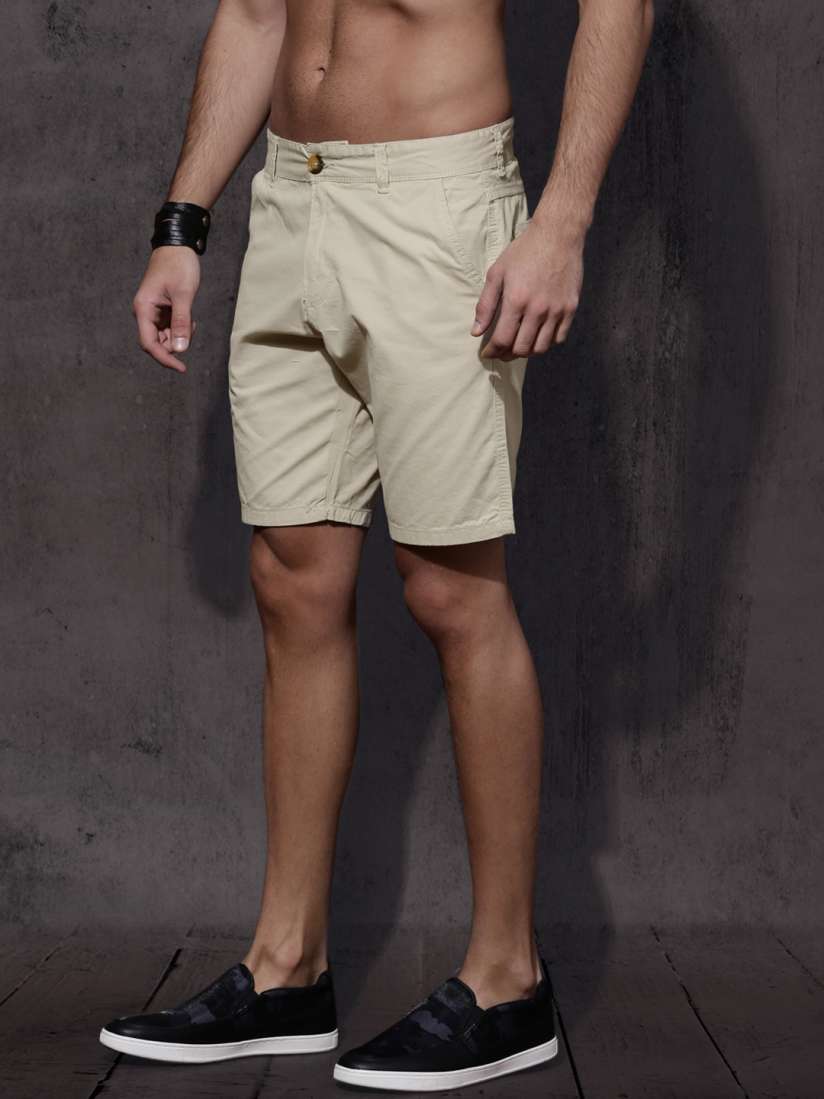 Buy Roadster Men Beige Solid Regular Fit Chino Shorts Shorts for Men 2292046 Myntra