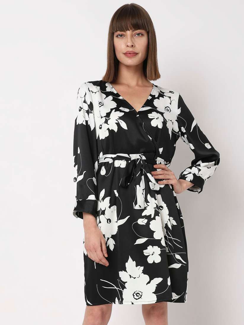 Buy Vero Moda Floral Print Wrap Dress Dresses for Women 22926396 Myntra