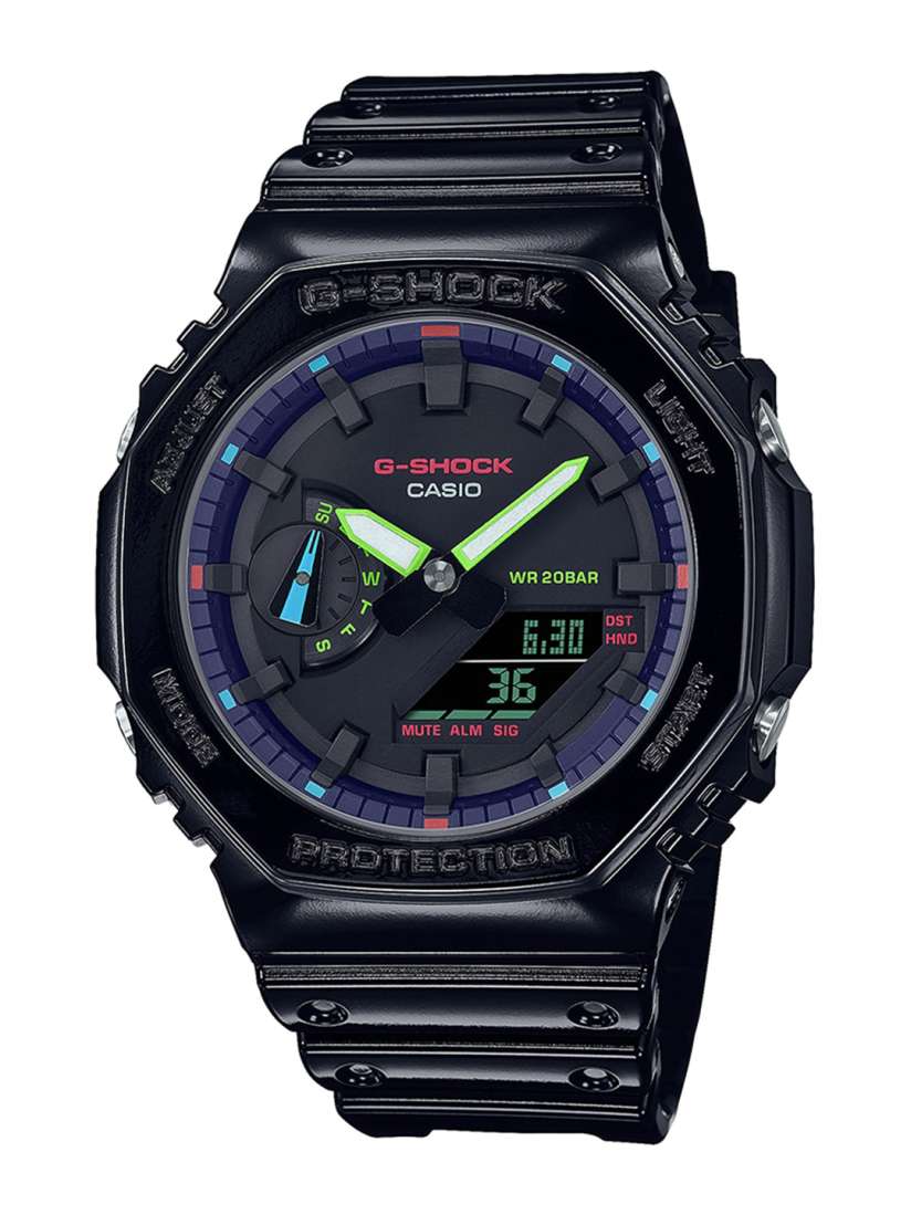 Buy CASIO Men G Shock GA 2100RGB 1ADR Multi Coloured Ana Digi Dial Black Resin Strap G1367 Watches for Men 22931996 Myntra
