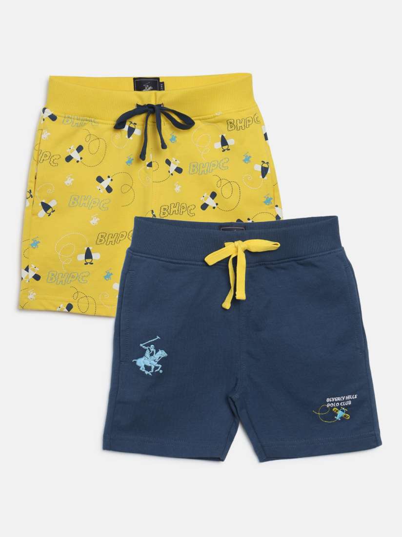 Buy Beverly Hills Polo Club Boys Pack Of 2 Mid Rise Typography Printed Pure Cotton Shorts Shorts for Boys 22932326 Myntra
