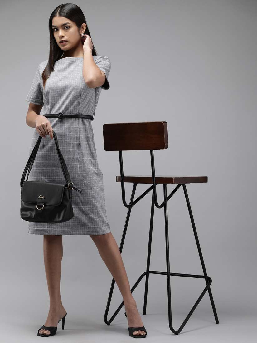 Buy Van Heusen Woman Checked Formal Sheath Dress Dresses for Women 22933768 Myntra