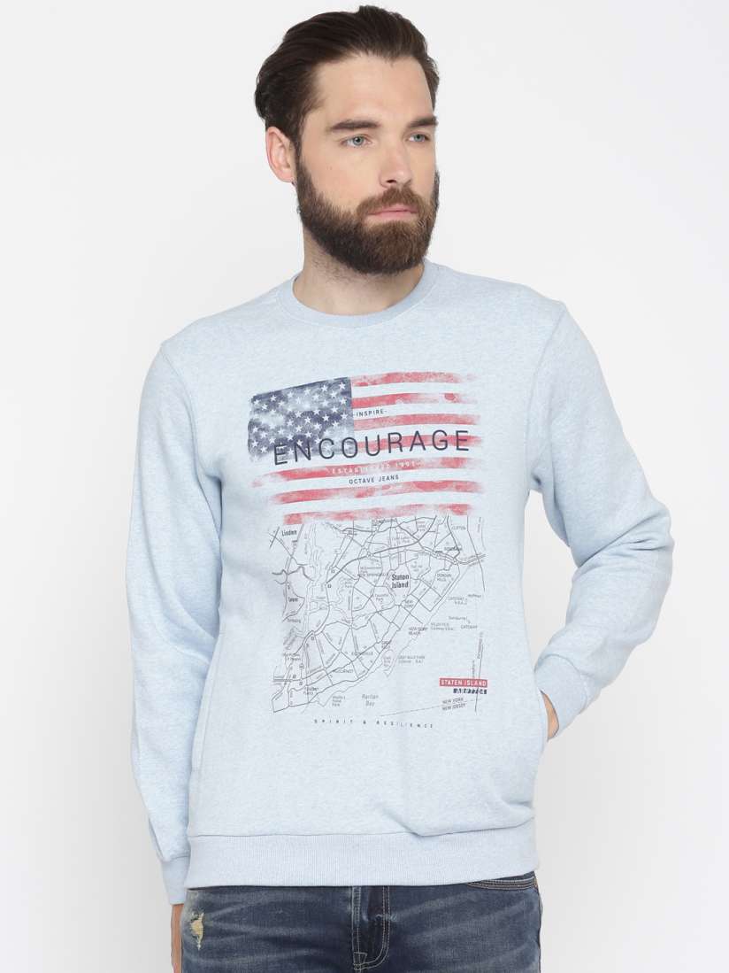 Buy Octave Men Blue Printed Sweatshirt Sweatshirts for Men 2293476 Myntra