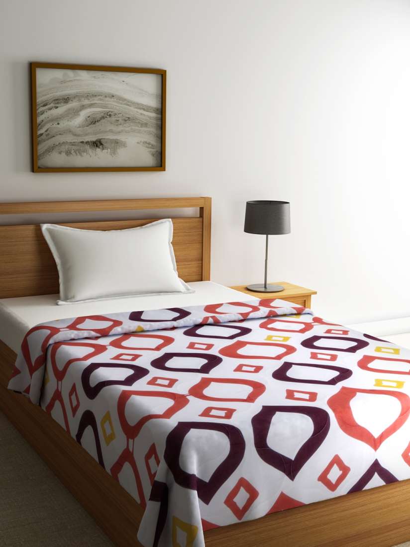Buy Salona Bichona White Abstract Heavy Winter Single Bed Comforter Blankets Quilts and Dohars for Unisex 2293825 Myntra