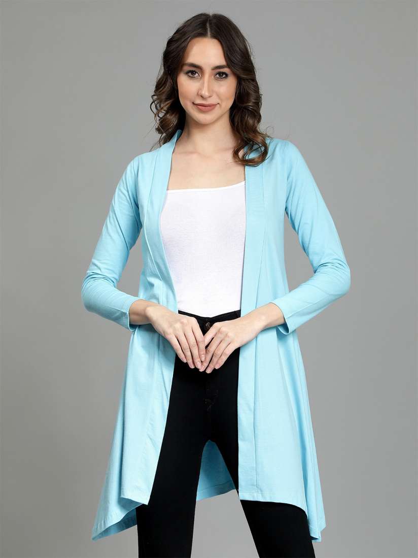 Buy Nimble Open Front Longline Pure Cotton Shrug Shrug for Women 22942036 Myntra