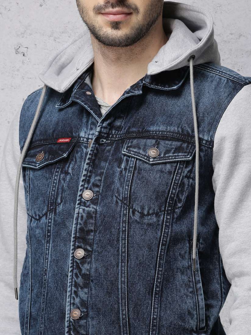 Ecko unltd men blue solid denim jacket store
