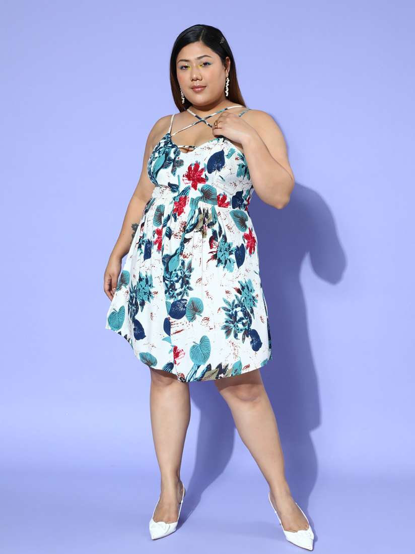Plus size fit and flare mini dress hot sale