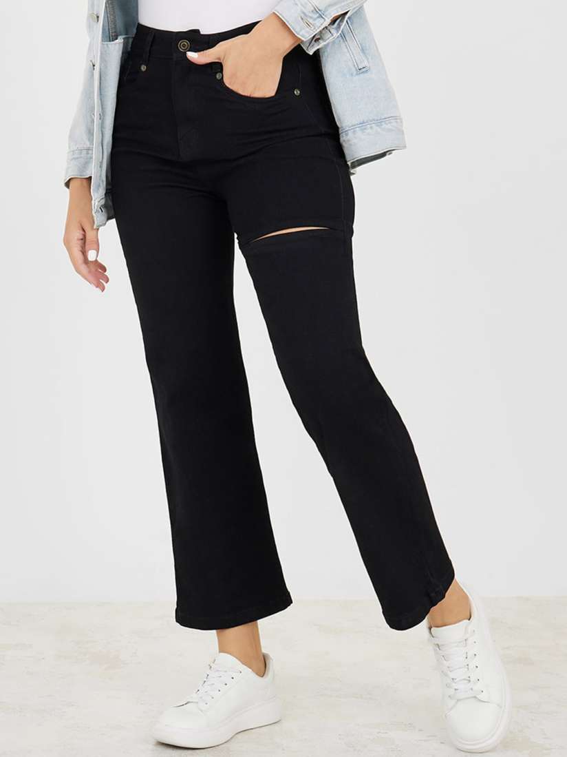 High rise jeans myntra on sale
