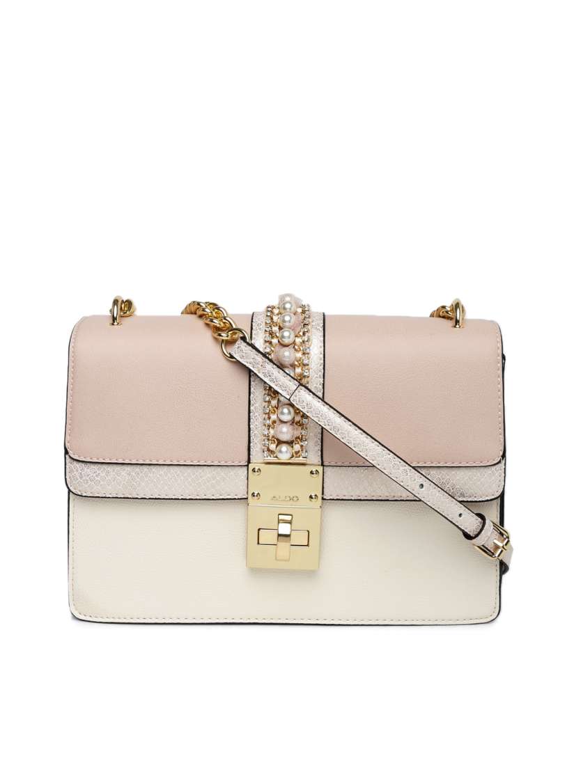Buy ALDO Pink Cream Coloured Colourblocked Embellished Sling Bag Handbags for Women 2296917 Myntra