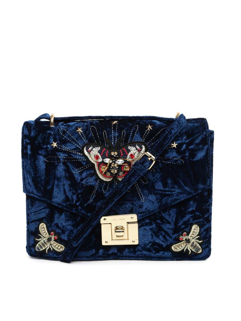 Buy ALDO Navy Blue Embellished Sling Bag Handbags for Women 2296940 Myntra