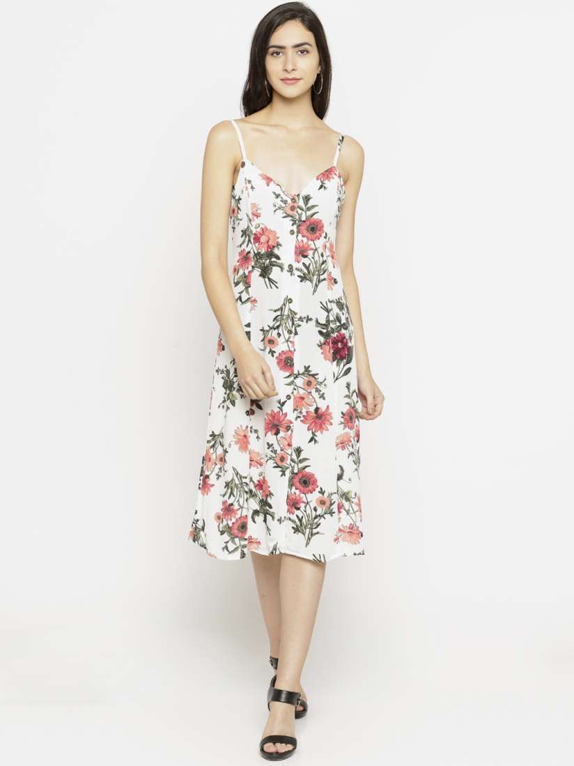 Buy FOREVER 21 Women White Printed A Line Dress Dresses for Women 2297155 Myntra