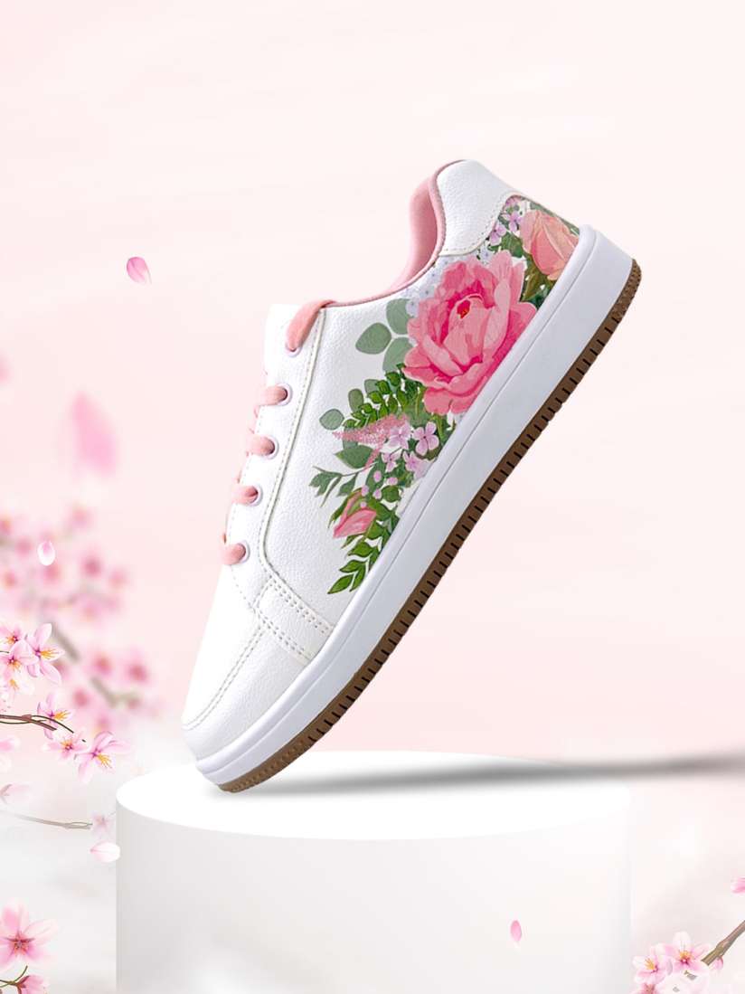 Girls floral sneakers discount