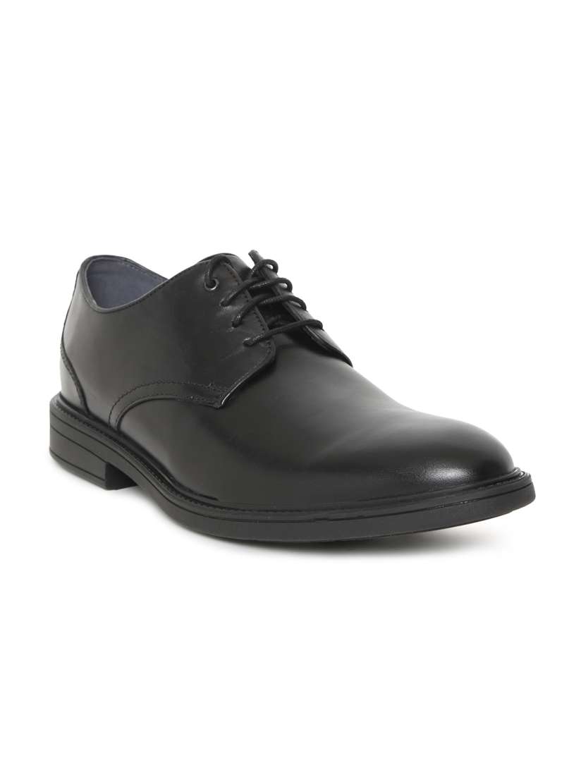 Buy Clarks Men Black Leather Formal Cordis Plain Derby Shoes Formal Shoes for Men 2297496 Myntra