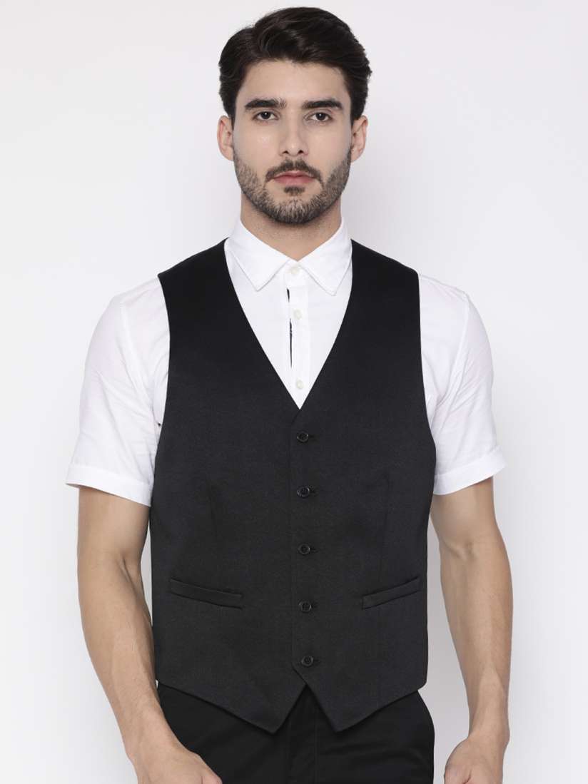 Manq solid men's waistcoat discount