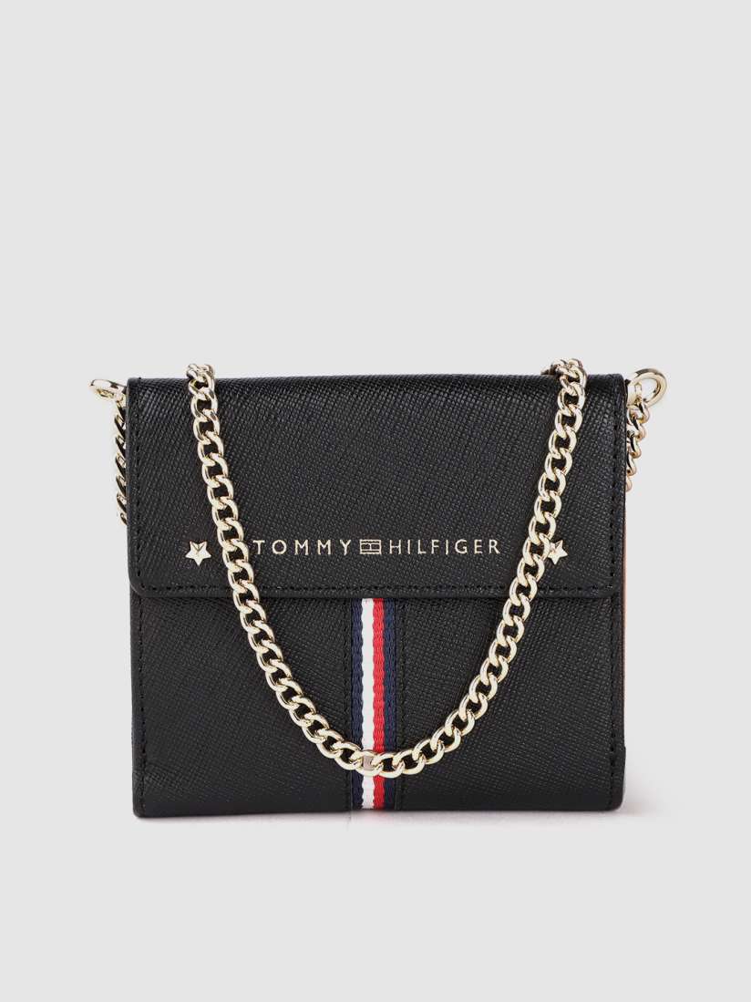 Buy Tommy Hilfiger Women Textured Embellished Leather Two Fold Wallet With Sling Wallets for Women 22980716 Myntra