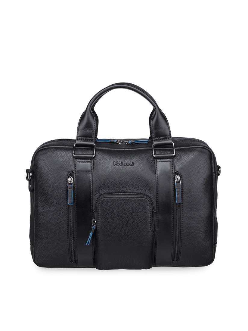 Buy MAI SOLI Men Textured Leather Double Zip Chester Laptop Bag Laptop Bag for Men 22981510 Myntra