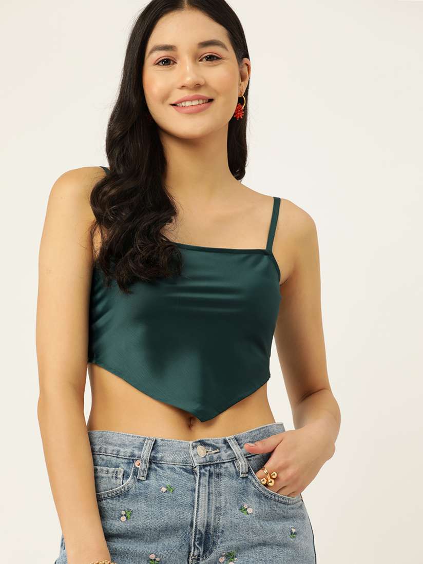 Buy DressBerry Satin Bralette Crop Top Tops for Women 22994190 Myntra