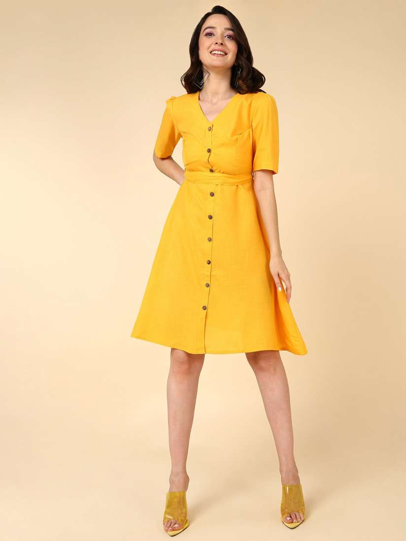 Myntra yellow dress discount