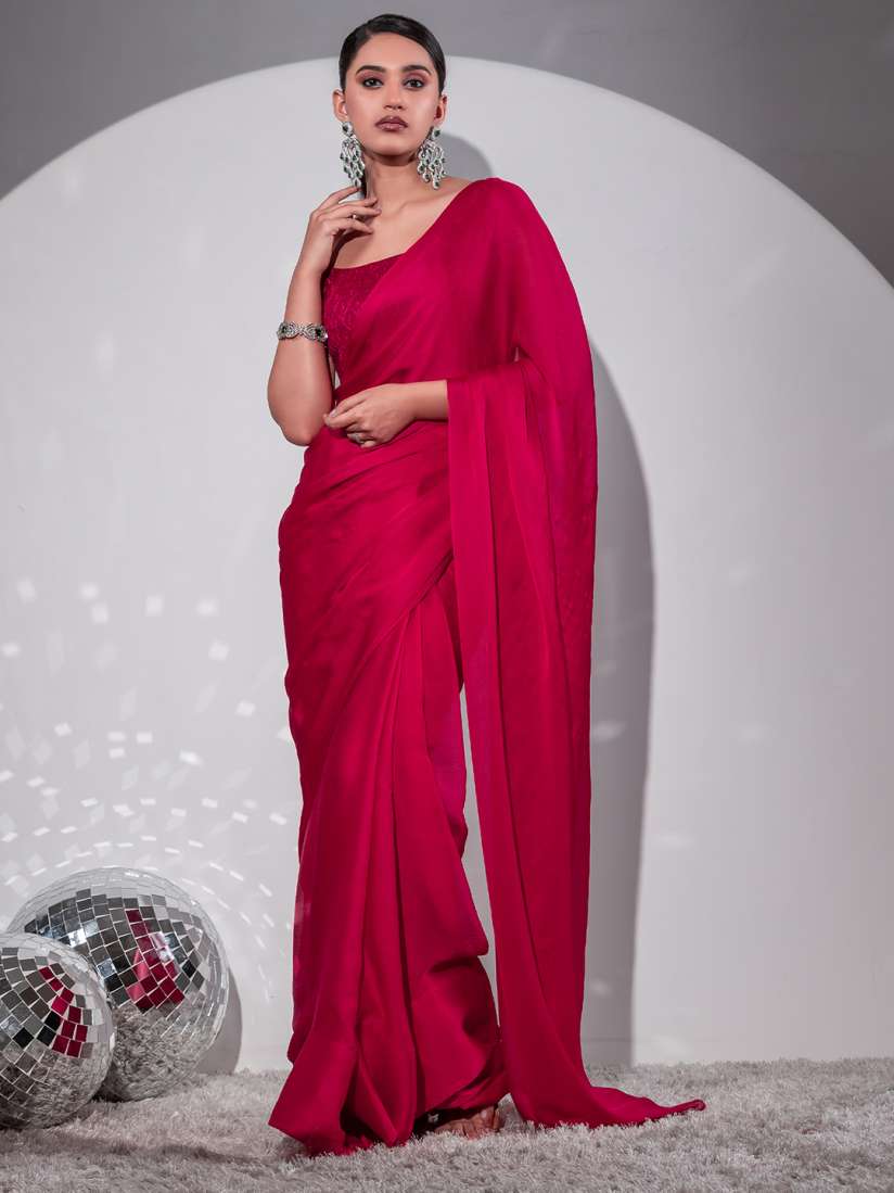 Pure chiffon party wear sarees shop