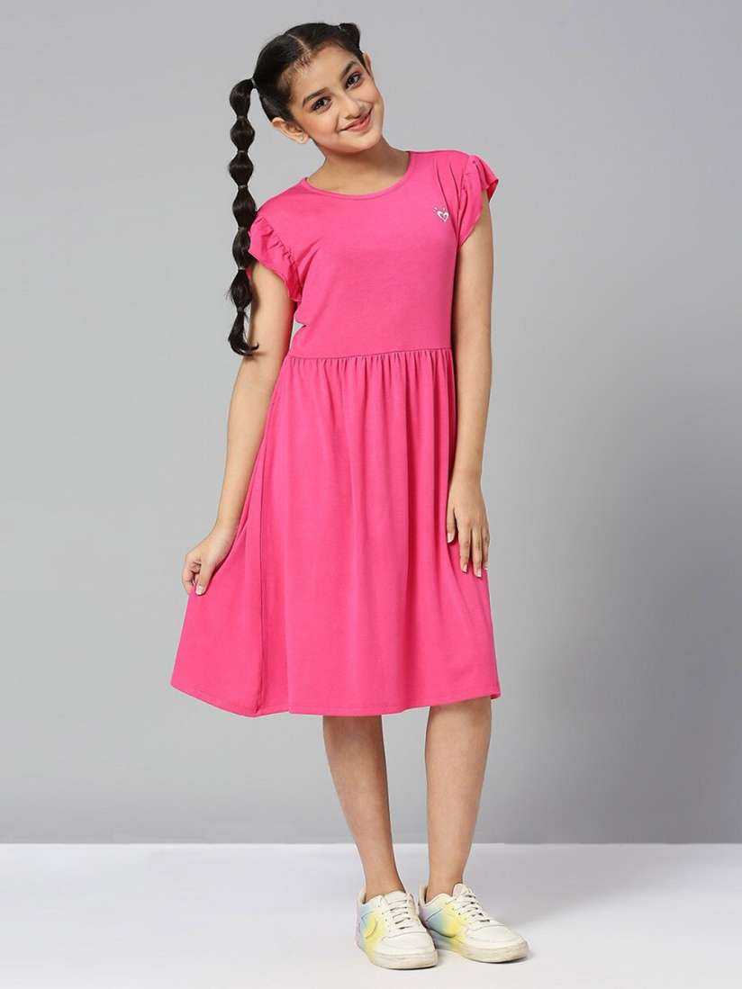Buy JUSTICE Girls Flutter Sleeve Fit Flare Dress Dresses for Girls 23009382 Myntra