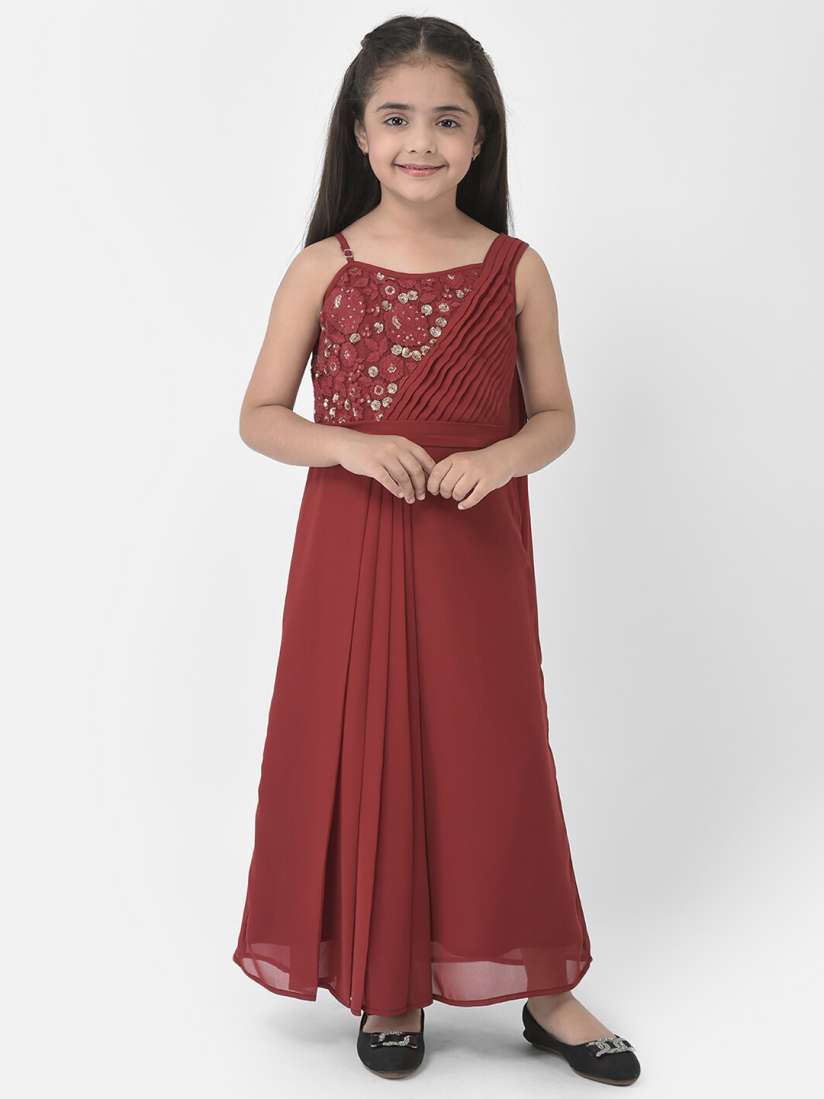 Buy Eavan Girls Embroidered Georgette Maxi Dress Dresses for Girls 23015880 Myntra