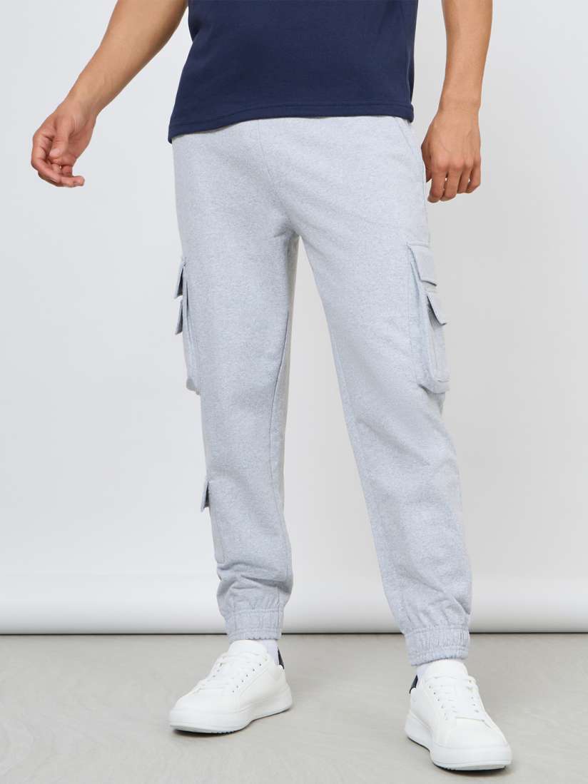 Buy Styli Men Solid Cargo Joggers with Zipper Pockets Track Pants for Men 23020318 Myntra