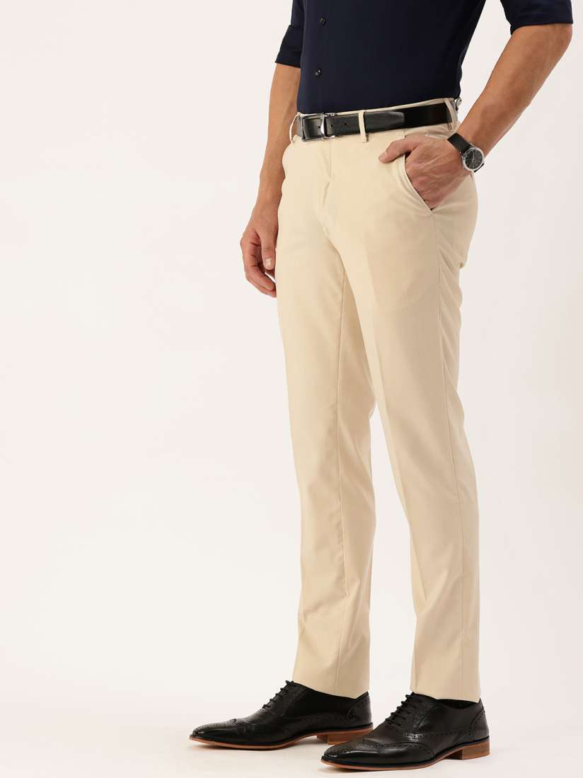 Buy Peter England Men Slim Fit Pleated Formal Trousers Trousers for Men 23022300 Myntra