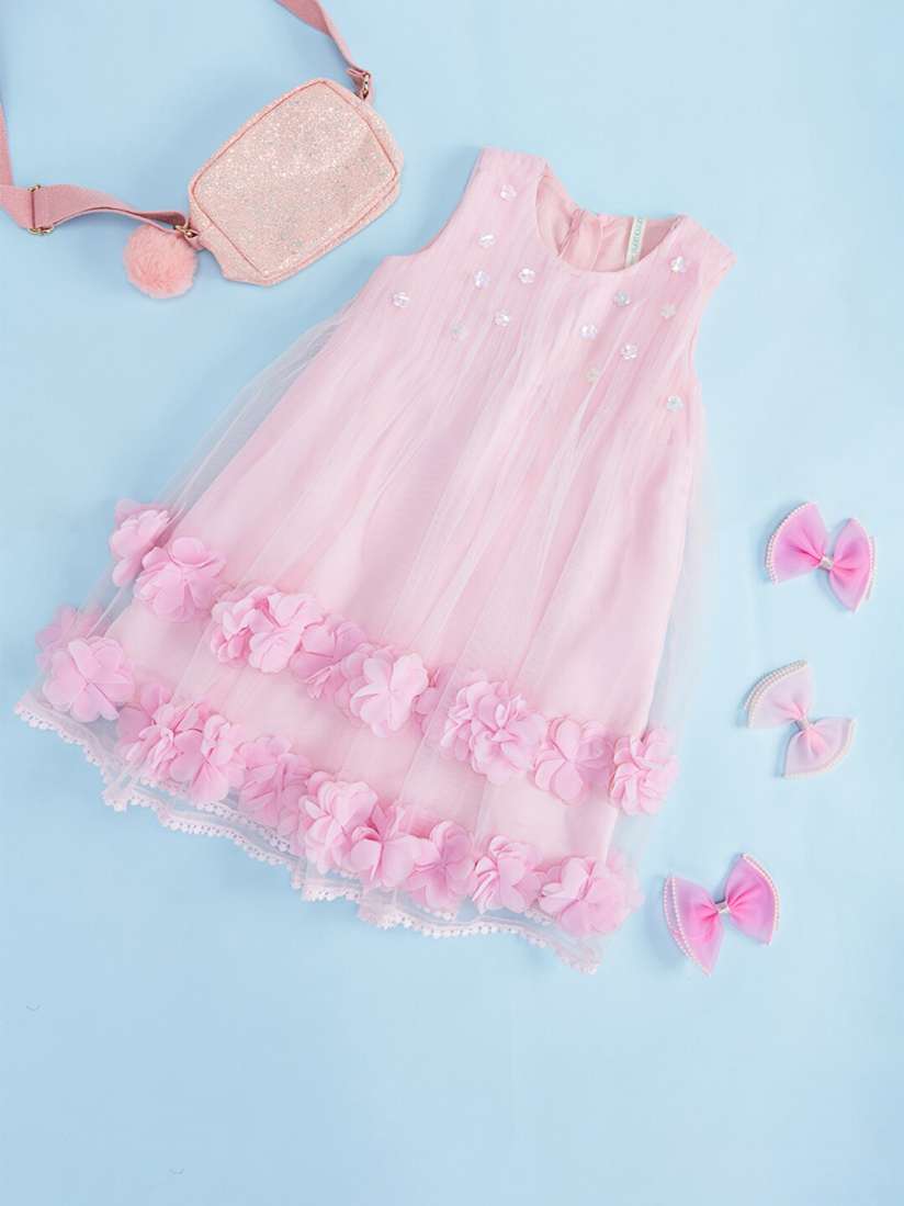 Buy Pantaloons Junior Girls Embellished Layered Cotton A Line Dress Dresses for Girls 23031082 Myntra